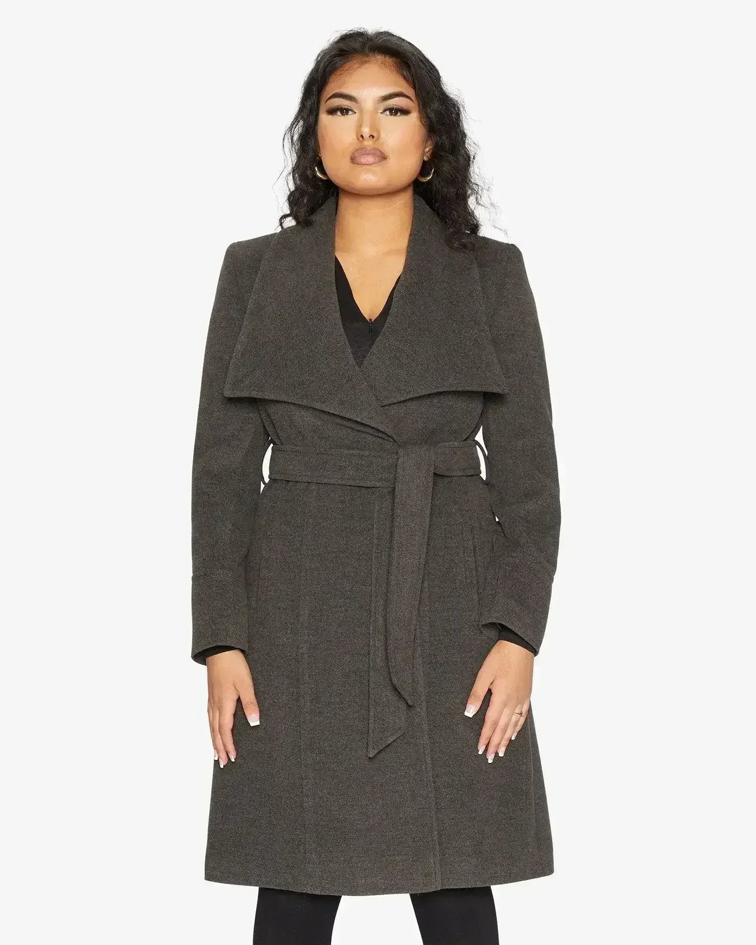Waterfall Lapel Double Breasted Duster Coat - Femstylo