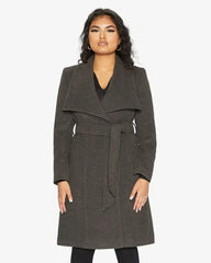 Waterfall Lapel Double Breasted Duster Coat - Femstylo