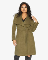 Waterfall Lapel Double Breasted Duster Coat - Femstylo
