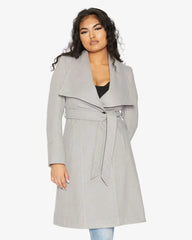 Waterfall Lapel Double Breasted Duster Coat - Femstylo