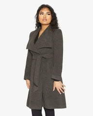 Waterfall Lapel Double Breasted Duster Coat - Femstylo