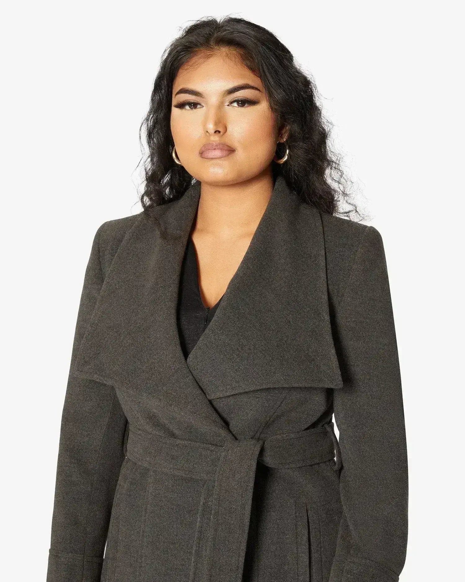 Waterfall Lapel Double Breasted Duster Coat - Femstylo