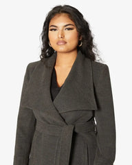 Waterfall Lapel Double Breasted Duster Coat - Femstylo
