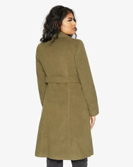 Waterfall Lapel Double Breasted Duster Coat - Femstylo