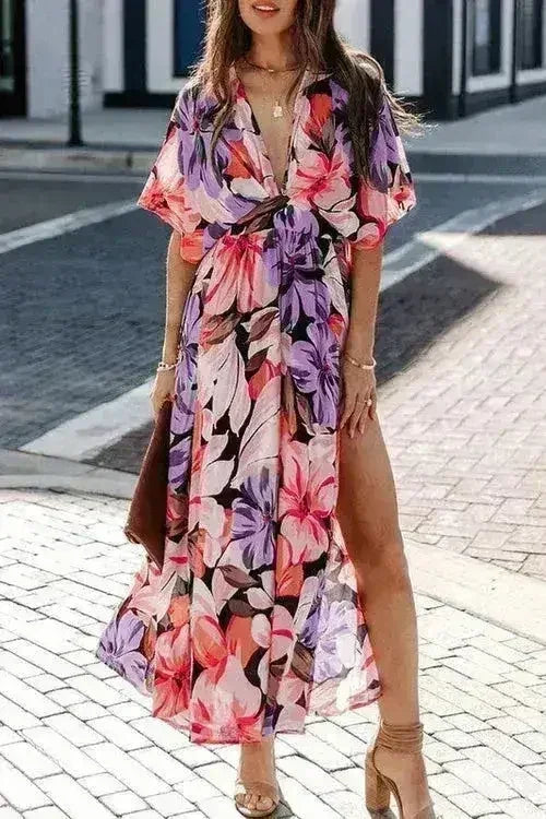 Floral midi dress - Femstylo