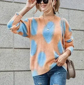 Pattern Drop Shoulder Sweater - Oversized Winter | Femstylo - Femstylo