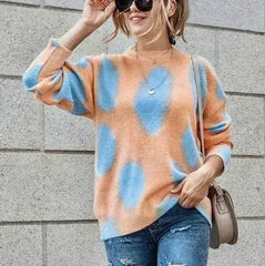 Pattern Drop Shoulder Sweater - Oversized Winter | Femstylo - Femstylo