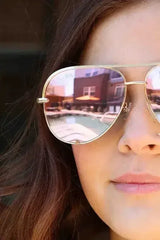 Pink Gold High Quality Unisex Aviator Sunglasses - Femstylo