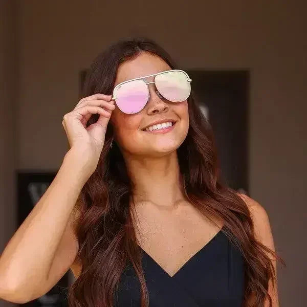 Pink Gold High Quality Unisex Aviator Sunglasses - Femstylo
