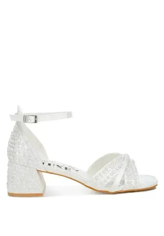 Cinnabon Pearl Embellished Strappy Sandals - Femstylo