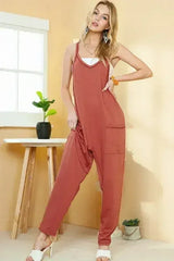Flame Solid Color Loose Fit Harem Jumpsuit - Femstylo