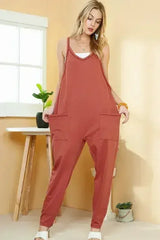 Flame Solid Color Loose Fit Harem Jumpsuit - Femstylo