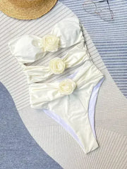 Cutout one piece rose swimsuit - Femstylo