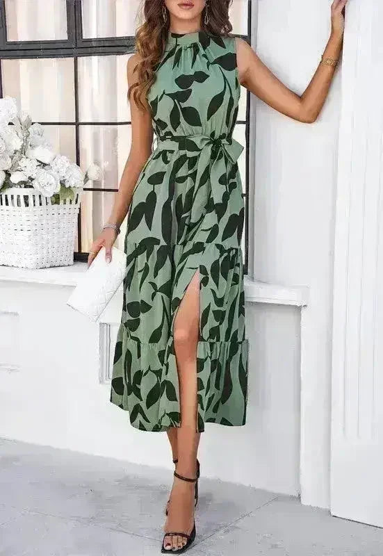 Halter Tie back midi dress - Femstylo