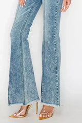HIGH RISE SUPER STRETCH FLARE W/SEAMED FRONT JEANS - Femstylo