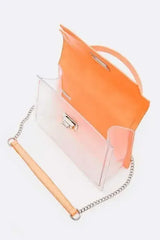 2 Tone Top Handle Transparent Stadium Bag - Femstylo