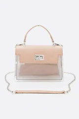 2 Tone Top Handle Transparent Stadium Bag - Femstylo