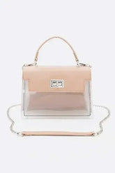 2 Tone Top Handle Transparent Stadium Bag - Femstylo