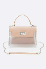 2 Tone Top Handle Transparent Stadium Bag - Femstylo