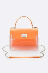 2 Tone Top Handle Transparent Stadium Bag - Femstylo