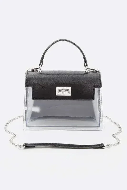 2 Tone Top Handle Transparent Stadium Bag - Femstylo