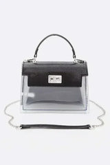 2 Tone Top Handle Transparent Stadium Bag - Femstylo