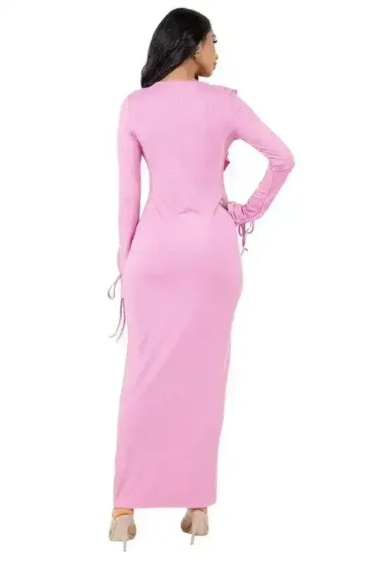 Long Sleeve Bodycon Maxi Dress - Slim Fit | Femstylo - Femstylo