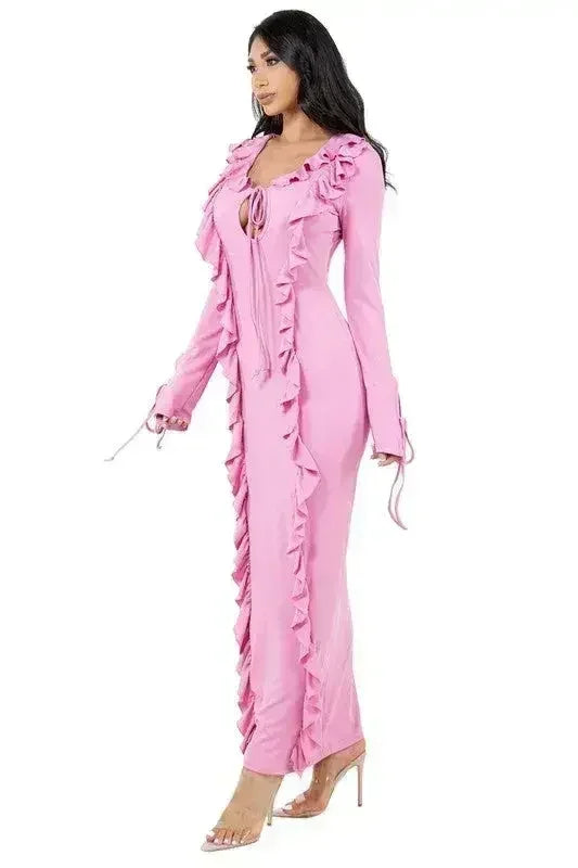 Long Sleeve Bodycon Maxi Dress - Slim Fit | Femstylo - Femstylo