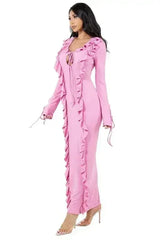 Long Sleeve Bodycon Maxi Dress - Slim Fit | Femstylo - Femstylo