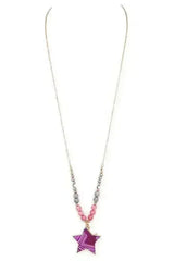 Gold Painted Cutout Agate Star Pendant Necklace - Femstylo