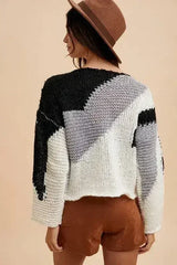 Annie Wear Color Block Drop Shoulder Sweater - Trendy & Comfortable - Femstylo