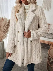 Sherpa long button front coat - Femstylo