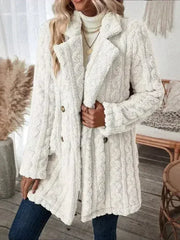 Sherpa long button front coat - Femstylo