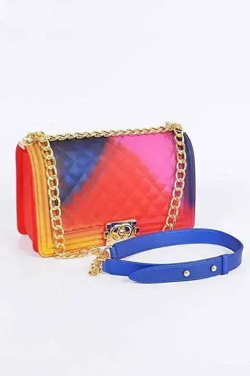 Mix Tone Textured Jelly Shoulder Bag - Femstylo