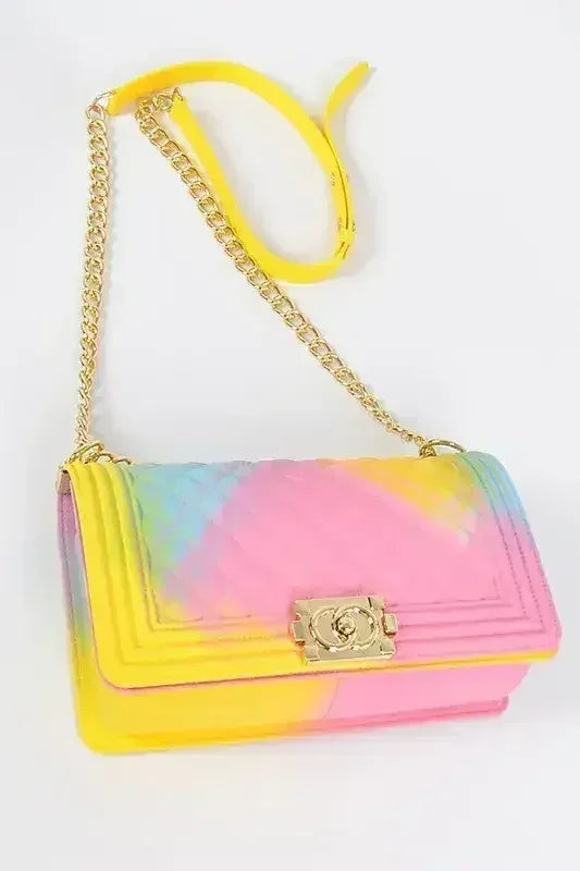 Mix Tone Textured Jelly Shoulder Bag - Femstylo