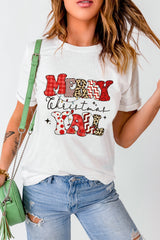 White MERRY Christmas Y'All Graphic Heat Transfer Printing Crewneck T Shirt