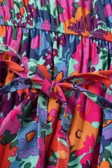 Floral Print V-Neck Wrap Maxi Dress - Women's Elegant Long Dress - Femstylo