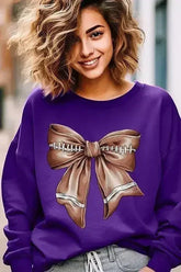 Coquette Football Bow Graphic Fleece Sweatshirts - Femstylo