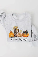 Fall Basics Graphic Fleece Sweatshirts - Femstylo