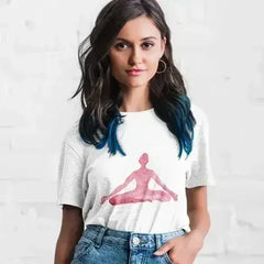 Yoga Meditation Pose Print T-Shirt - Femstylo