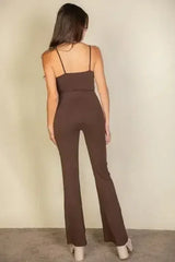 Solid Sleeveless Wide Leg Jumpsuit - Femstylo