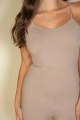 Solid Sleeveless Wide Leg Jumpsuit - Femstylo