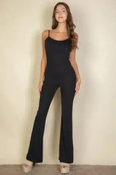 Solid Sleeveless Wide Leg Jumpsuit - Femstylo