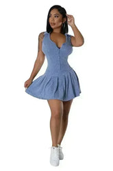 Sexy Romper Skirt – Halter Neck with Built-In Shorts - Femstylo