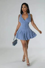 Sexy Romper Skirt – Halter Neck with Built-In Shorts - Femstylo