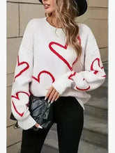 White & Red Heart Sweater – Playful Valentine’s Style - Femstylo