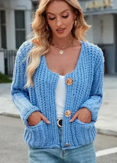 Cropped Knit Cardigan - Versatile Layer | Femstylo - Femstylo