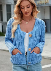 Cropped Knit Cardigan - Versatile Layer | Femstylo - Femstylo