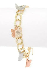 Butterfly Charm Mix Tone Bracelet - Femstylo