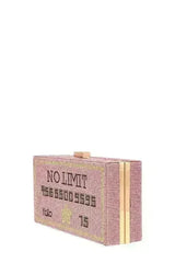 NO LIMIT YOLO Credit Card Rhinestone Clutch - Femstylo